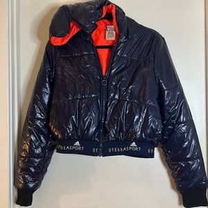 Navy Metallic Puffer Jacket StellaSport Adidas